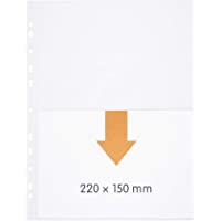 perfect line 100 fundas para guardar transparentes A4- divididas en 2 partes (A5-transversal)- lámina transparente con…